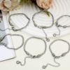 Picture of 304 Stainless Steel European Style Snake Chain Bracelets Silver Tone With Lobster Claw Clasp And Extender Chain