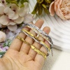 Bild von 1 Strang Vakuumbeschichtung 304 Edelstahl Handgefertigte Gliederkette Armband Strickt 17.5cm lang