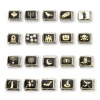Picture of 304 Stainless Steel Halloween Italian Charm Links For DIY Bracelet Jewelry Making Silver Tone Black Halloween Enamel 10mm x 9mm