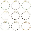 Picture of Vacuum Plating 304 Stainless Steel & Gemstone Link Cable Chain Anklet 18K Gold Plated