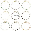 Picture of Vacuum Plating 304 Stainless Steel & Gemstone Link Cable Chain Anklet 18K Gold Plated