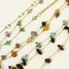 Picture of Vacuum Plating 304 Stainless Steel & Gemstone Link Cable Chain Anklet 18K Gold Plated