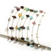 Picture of Vacuum Plating 304 Stainless Steel & Gemstone Link Cable Chain Anklet 18K Gold Plated