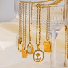 Picture of Eco-friendly Vacuum Plating Simple & Casual Stylish 18K Gold Plated 304 Stainless Steel Rolo Chain Rectangle Message " GOOD LUCK " Pendant Necklace For Women