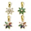 Immagine di 1 Pz Ecologico Ottone Ciondoli Pendenti Fiore 18K Vero Oro Placcato Multicolore Strass 18mm x 11mm