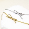 Picture of Vacuum Plating 304 Stainless Steel Flat Snake Chain Bracelets Bowknot With Lobster Claw Clasp And Extender Chain 16cm(6 2/8") long