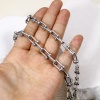 Picture of 304 Stainless Steel Handmade Link Chain Necklace For DIY Jewelry Making Silver Tone 40cm(15 6/8") long