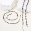 Picture of 304 Stainless Steel Handmade Link Chain Necklace For DIY Jewelry Making Silver Tone 40cm(15 6/8") long