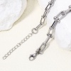 Picture of 304 Stainless Steel Handmade Link Chain Necklace For DIY Jewelry Making Silver Tone 40cm(15 6/8") long