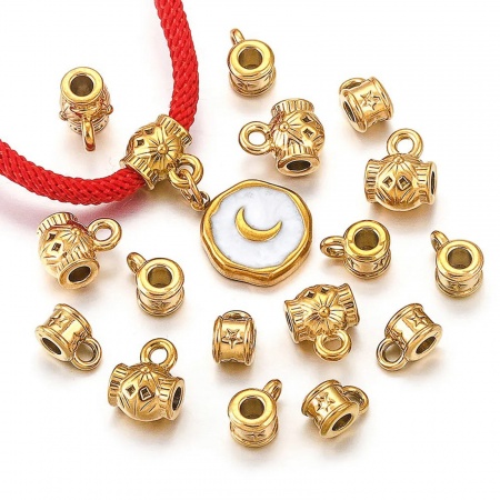 2 Pcs Perle Bélière avec Boucle Accessories pour DIY Fabrication de Bijoux en 304 Acier Inoxydable