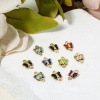 Image de 10 PCs Brass & Glass Insect Connectors Charms Pendants Gold Plated Multicolor Butterfly Animal 11mm x 7mm