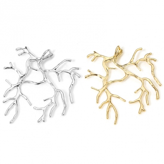Imagen de 2 Unidades Latón Colgantes de Base en Blanco para Accesorios de Fabricación de Joyas DIY Cameo Multicolor Ramo 3.5cm x 3cm