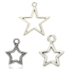 Image de 20 PCs Zinc Based Alloy Galaxy Charms Antique Silver Color Pentagram Star Hollow