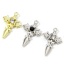 Image de 5 PCs Zinc Based Alloy Religious Charms Multicolor Cross Wing Clear Rhinestone 28mm x 18mm