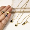 Picture of Eco-friendly Vacuum Plating 304 Stainless Steel & Acrylic Simple Charms Multicolor Black Heart Geometric