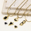 Picture of Eco-friendly Vacuum Plating 304 Stainless Steel & Acrylic Simple Charms Multicolor Black Heart Geometric