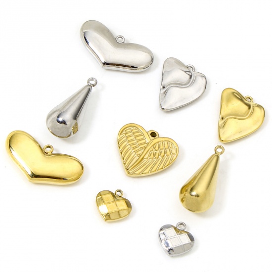 Immagine di Eco-friendly Vacuum Plating 304 Stainless Steel Stylish Charms Multicolor Heart