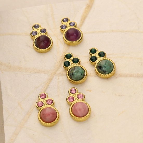 Immagine di Eco-friendly Vacuum Plating Dainty Retro 18K Real Gold Plated 304 Stainless Steel & Stone Cat Animal Paw Claw Ear Post Stud Earrings For Women Party