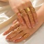 Immagine di 1 Pz Ecologico Elegante Semplice Placcato Oro 18K 304 Acciaio Inossidabile Aperto Geometrica Cuore Anello Per Donne Festa