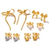 Picture of Eco-friendly Vacuum Plating Stylish Ins Style 18K Gold Plated 304 Stainless Steel Bowknot Heart Earrings For Women Party