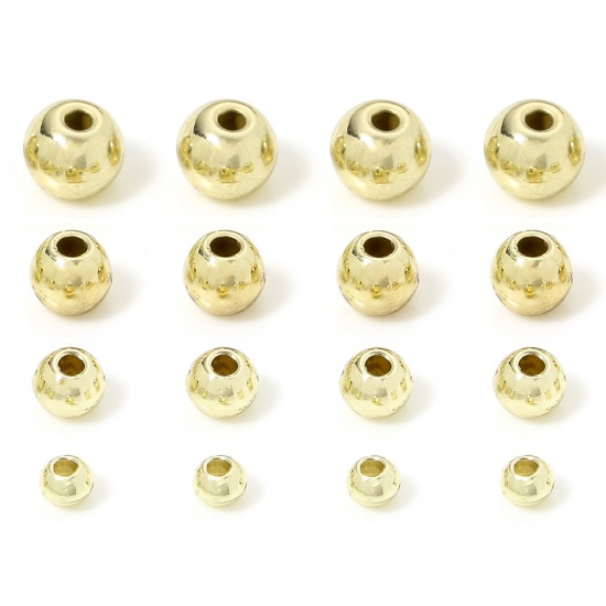 Immagine di 50 PCs Zinc Based Alloy Spacer Beads For DIY Charm Jewelry Making Gold Plated Round