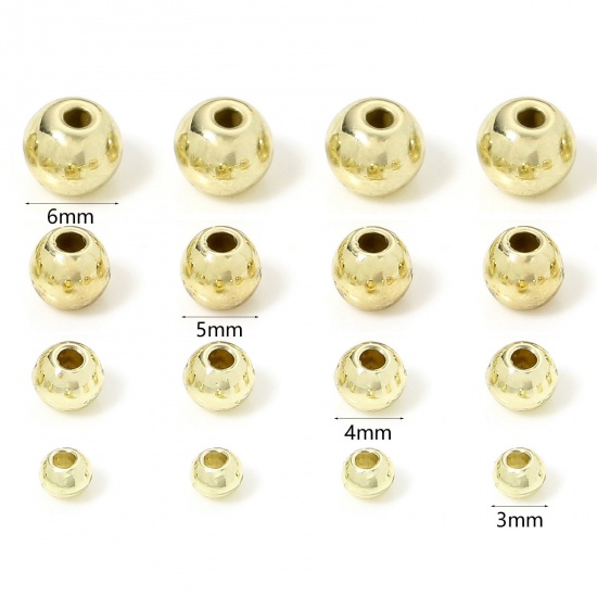Immagine di 50 PCs Zinc Based Alloy Spacer Beads For DIY Charm Jewelry Making Gold Plated Round