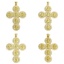 Picture of 1 Piece Eco-friendly Brass Religious Pendants 18K Real Gold Plated Cross Micro Pave Clear Cubic Zirconia 5cm x 3.2cm