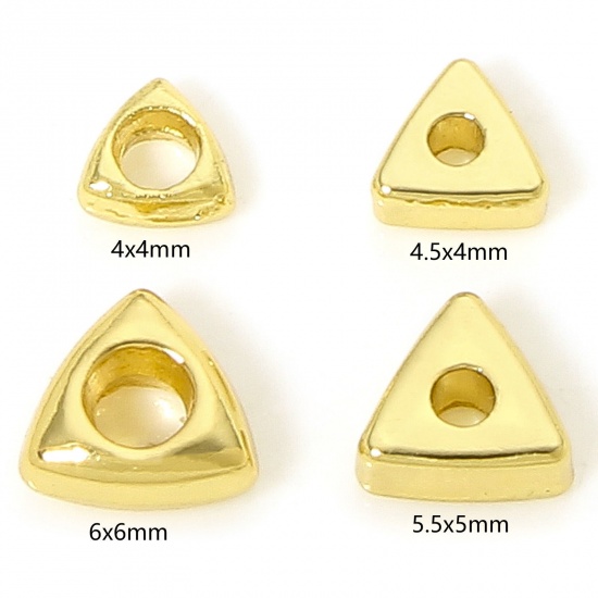 Immagine di 5 Pz Ecologico Ottone Geometrico Perline per la Creazione di Gioielli con Ciondoli Fai-da-te 18K Oro riempito Triangolo