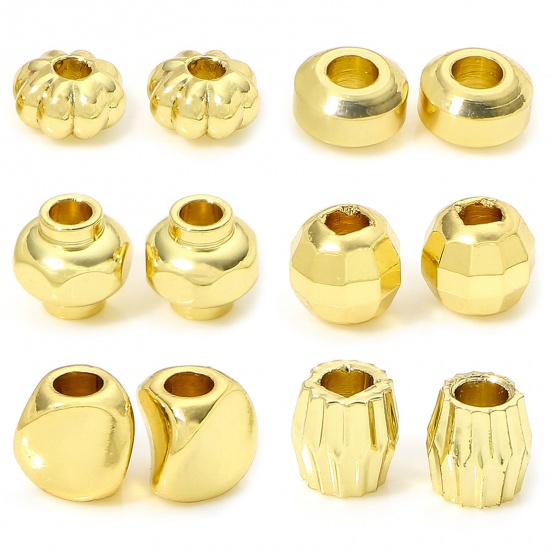 Picture of Eco-friendly Brass Exquisite Beads For DIY Charm Jewelry Making 18K Real Gold Plated Pumpkin