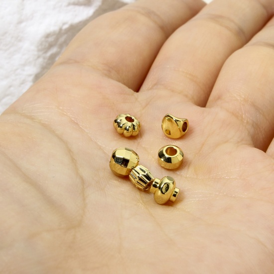 Immagine di Eco-friendly Brass Exquisite Beads For DIY Charm Jewelry Making 18K Real Gold Plated Pumpkin