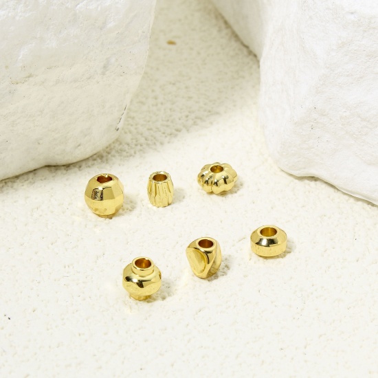 Immagine di 5 Pz Ecologico Ottone Squisito Perline per la Creazione di Gioielli con Ciondoli Fai-da-te 18K Oro riempito Zucca