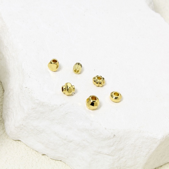 Immagine di 5 Pz Ecologico Ottone Squisito Perline per la Creazione di Gioielli con Ciondoli Fai-da-te 18K Oro riempito Zucca