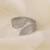 Picture of Vacuum Plating 304 Stainless Steel Ins Style Open Rings Multicolor Wing Feather