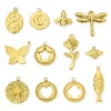 Picture of Vacuum Plating 304 Stainless Steel Insect Charms Gold Plated Bee Animal Stripe