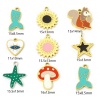 Picture of Vacuum Plating 304 Stainless Steel Cute Charms Gold Plated Multicolor Star Fish Enamel