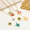 Picture of Vacuum Plating 304 Stainless Steel Cute Charms Gold Plated Multicolor Star Fish Enamel