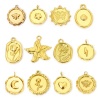 Picture of Vacuum Plating 304 Stainless Steel Stylish Charms Gold Plated Round Moon