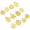 Picture of Vacuum Plating 304 Stainless Steel Stylish Charms Gold Plated Round Moon