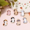 Picture of Zinc Based Alloy Charms Gold Plated Multicolor Cat Animal Animal Enamel 24mm x 14mm