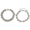Picture of 304 Stainless Steel Handmade Link Chain Bracelets Silver Tone 19cm(7 4/8") long