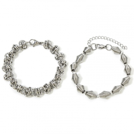 304 Stainless Steel Handmade Link Chain Bracelets Silver Tone 19cm(7 4/8") long 304 Stainless Steel Handmade Link Chain Bracelets Silver Tone 19cm(7 4/8") long