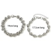 Picture of 304 Stainless Steel Handmade Link Chain Bracelets Silver Tone 19cm(7 4/8") long