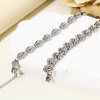 Picture of 304 Stainless Steel Handmade Link Chain Bracelets Silver Tone 19cm(7 4/8") long