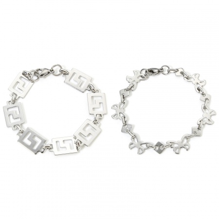 1 Unidad 304 Acero Inoxidable Cadena de Eslabones Hechos a Mano Pulseras Tono de Plata 19cm longitud