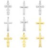 Picture of Vacuum Plating 304 Stainless Steel Charms Cross With Snap Clasp