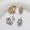 Image de 1 Pièce Breloques en Laiton Ecureuil Multicolore Pomme de pin Micro Pave à Zircone Cubique Clair