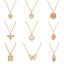 Picture of Eco-friendly Retro Retro 18K Real Gold Plated Brass & Rhinestone Link Cable Chain Crown Micro Pave Pendant Necklace For Women Party