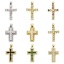 Bild von 1 Stück Messing Religiös Anhänger Echtgold plattiert Kreuz Micro Pave Echtgold plattiert Strass