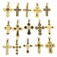 Picture of Vacuum Plating 304 Stainless Steel Religious Pendants Gold Plated Multicolor Cross Enamel Clear Rhinestone