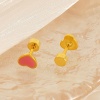 Picture of Vacuum Plating Sweet & Cute Valentine's Day 18K Gold Plated Multicolor 304 Stainless Steel Heart Enamel Ear Post Stud Earrings For Women Valentine's Day